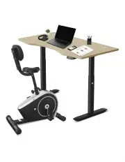 [Lifespan Fitness] Fitness Cyclestation3 Exercise Bike with Ergo Desk 1500mm in Oak