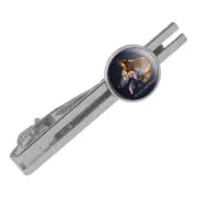 Protect Serve K9 Police Thin Blue Line Round Tie Bar Clip Clasp Tack Silver