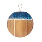 Round Cheese Board Wood Resin Cutting with Handle for Meat Bread Charcuterie