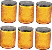 LIFKOME 6Pcs Glass Candle Jars for DIY Aromatherapy Thickened Storage Containers with Embossed Design for Home Office and Yoga Decor