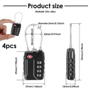 4Pcs TSA Luggage Locks 4 Digit Portable Travel Combination Locks Zinc gikot✿