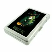 Witch Please Em1 Cigarette Case with Built in Lighter Metal Wallet