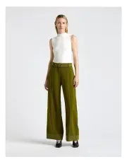 [Cue] Cactus Top Stitched Pant in Green