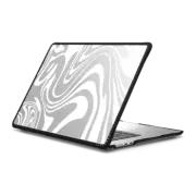 MacBook Air 15-inch (M2 - M4) Impact Case Marble Transparent Trippy Wavy Swirl White Spiral Warp Twirl Retro 70s Psychedelic Acid Groovy Abstract Pattern