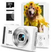 5K Digital Camera - 72MP Digital Cameras with 16X Zoom for Kids' Gifts - Auto...
