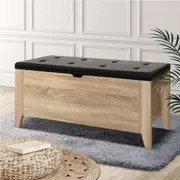 Artiss Storage Ottoman Blanket Box Leather Oak