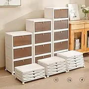 [mwpqbd] Folding Shoe Cabinet Storage Box Installation Fantastic Product-Free Dust-Proof Dormitory Assembled Plastic Simple Entry Door Living Room Shoe Cabinet (Pp +Pet Material) (6 layer)