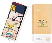 [pants & sox] Cartoon Casual Cotton Socks 4 Pairs in Box