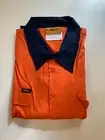 BISLEY BT6456 2 Tone HiVis Drill Shirt Long Sleeve 3M Reflective Tape Orange/Nav