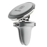 Baseus Magnetic Air Vent Car Mount Holder with Cable Clip - Silver