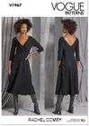 VOGUE SEWING PATTERN 1967 MISSES 6-14 MIDI DRESS, DRAPED NECKLINE, FLARED SKIRT