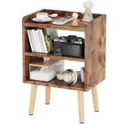 LUCKNOCK Nightstand, Mid-Century Modern Bedside Tables with Storage Shelf,