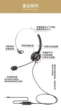 在飛比找Yahoo!奇摩拍賣優惠-【世明國際】 杭普VT200 話務員電話耳機頭戴式帶調音3.