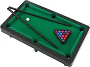 Tabletop Pool Table Billiard Game Set – Kids and Adults Classic Mini Pool Table Set with Travel-Sized Billiards Balls, Rack, and 2 Cue Sticks, Cute Snooker Table Top Pool Table
