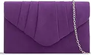 [fi9] Plain Suede Pleated Wedding Ladies Party Prom Evening Clutch Hand Bag Purse