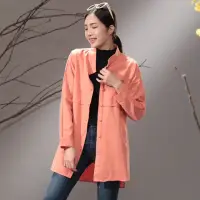 在飛比找momo購物網優惠-LiLiShow經典名媛日系純棉襯衫外套1+1