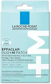 La Roche-Posay Effaclar DUO +M Multi-Target Blemish Spot Pimple Patches 22-Piece Set (Includes 12 Small + 10 Medium Size), Suits Acne-Prone Skin Visibly Reduce Size & Redness, Multiaction Imperfection Patch Shields + Targets + Clears