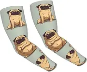 [FHEDVBN] Yoga pug Cute Arm Sleeves Compression Arm Covers for Men Women Outdoor Sun Sleeves Cooling Sports Sleeve, Black