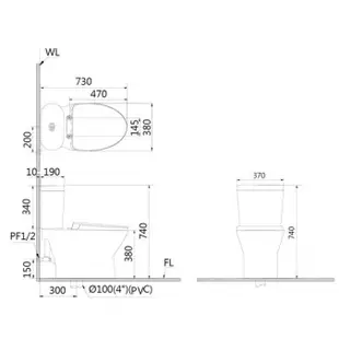 【CAESAR凱撒】金級省水二段式超省水馬桶(CF1320/CF1420)