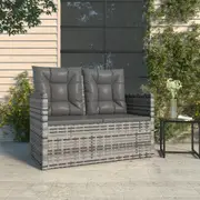 Garden Bench 2-Seater Outdoor Seating Lounge Bench Seat Poly Rattan vidaXL