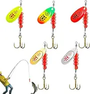 Small Spinner Baits | Spinner Baits Kit - Lures with Bright Colors Jigs Gear with a Box for Targeting Trout Pike Crappie Walleye Sea Lake Water