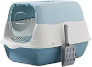 Hooded Kitty Litter Tray Fully Enclosed Cat Litter Box with Lid and Scoop Pet Toilet Supplies for Kitten/Kitty/Rabbit