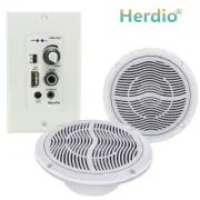 2x6.5"Herdio Bluetooth Boat Marine Ceiling Speakers Wall Amplifier KitWaterproof