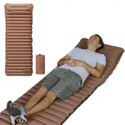 Inflatable Camping Sleeping Pad Ultralight Camping Mat with Pillow and Built-in Foot Pump