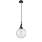 Innovations XL Beacon 10" Mini Pendant, Amber/Black/Seed Globe - 206-BK-G204-10