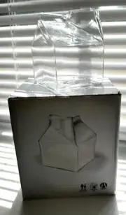 Glass Milk Carton Creamer Pitcher Cute Clear Mini