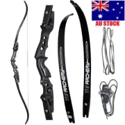 62" Archery ILF Recurve Bow 19" Aluminum Riser Takedown 25-60lbs Archery Hunting