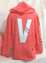 Victorias Secret Supermodel VARSITY PATCH Graphic Super Soft Zip Hoodie NWT L