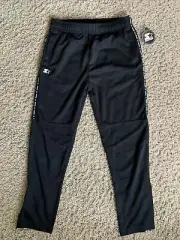 *NWT* Boys large black Starter pants zip cuffs pockets zip cuffs