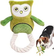 Owl Squeaky Dog Toy - Owl Design Stuffed Dog Toys | Rope Plush, Chew Fetch Brain Stimulating Toy, Squeaky Pet Interactive Toy for Aggressive Chewers