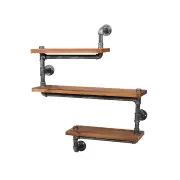 Display Shelves Rustic Bookshelf Industrial DIY Pipe Shelf Wall Brackets