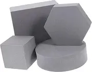 Veemoon 4pcs Geometric Shooting Props Foam Cubes Solid Makeup Photography Foam Photo Props Geometric Cube Photoshoot Foam Blocks Shape Backdrops Boards Square Boxes Small Grey Polymer Foam
