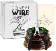 Leaves & Soul Tree Training Wire Kit - 5 Rolls (160ft) Aluminum Alloy Bonsai Plant Training Wire & Cutter | Canvas Storage Bag - Bonsai Accessories for Beginners & Professionals