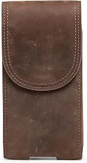 Hengwin Premium Leather Holster Bag Men, Cell Phone Belt Bag Compatible With IPhone 14 13 12 11 Pro Max, 14 Plus, XS Max, Coin Jogging Cell Phone Holder, Cell Phone Case For Travel
