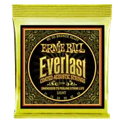 Ernie Ball Everlast Light Coated 80-20 Bronze Acoustic Guitar String, 11-52 Gauge