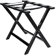 LUNCHS Folding Luggage Rack 2in 1 Suitcase Stand and Shoe Holder for Guest Room Bedroom Hotel Multipurpose Storage Shelf (Color : Black)