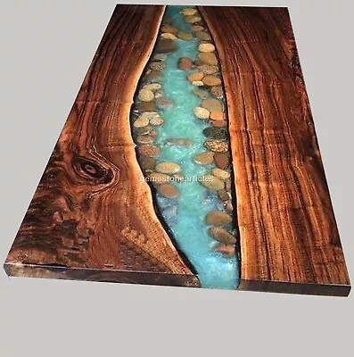 Epoxy Bar Dining Table Top Natural Acacia Wooden Resin River Furniture Decor