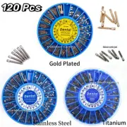 120Pcs/Box Dental Screw Post Kit Silver/Gold Plated/Titanium Endo Conical Pins