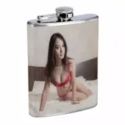 Singapore Pin Up Girls D3 Flask 8oz Stainless Steel Hip Drinking Whiskey
