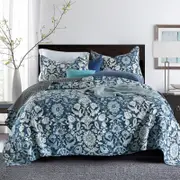 Quilted Queen/King Size Cotton Coverlet Bedspread Set Audrey