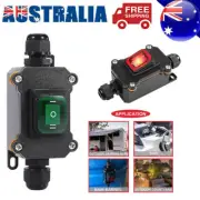 Waterproof Inline Cord Switch DC 12V-24V 2 Position 4Pin DPST W/ Rocker Button