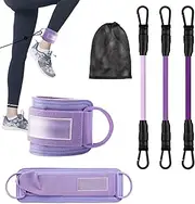 Ankle Resistance Bands with Cuffs | Pilates Workout Ankle Weights with Cuffs | Exercise Equipment for Home Gym Workouts Glute Training Hip Thrusting