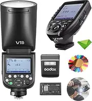 V1 V1Pro N TTL Flash w/XPro-N Trigger for Nikon, 1/8000 HSS 500 Full Power Flashes, 1.3s Recycle Time, 2.4G Wireless with External Flash SU-1 for Nikon Cameras (Godox V1-N Upgraded, V1Pro-N)