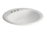 Glacier Bay 19" Round Drop-In Bathroom Sink White Self-Rimming Classic China