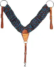 CHALLENGER Horse Western Mohair 25-Strand Tan Breast Collar Harness Leather Uptugs 55RT03TR