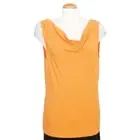 RALPH LAUREN Orange Stretch Rayon Jersey Cowl Sleeveless Tank Top L